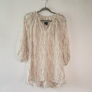 WALLPAPHER NWT Tunic Lightweight Smocked Cottage Prairie Minimalist Peasant S